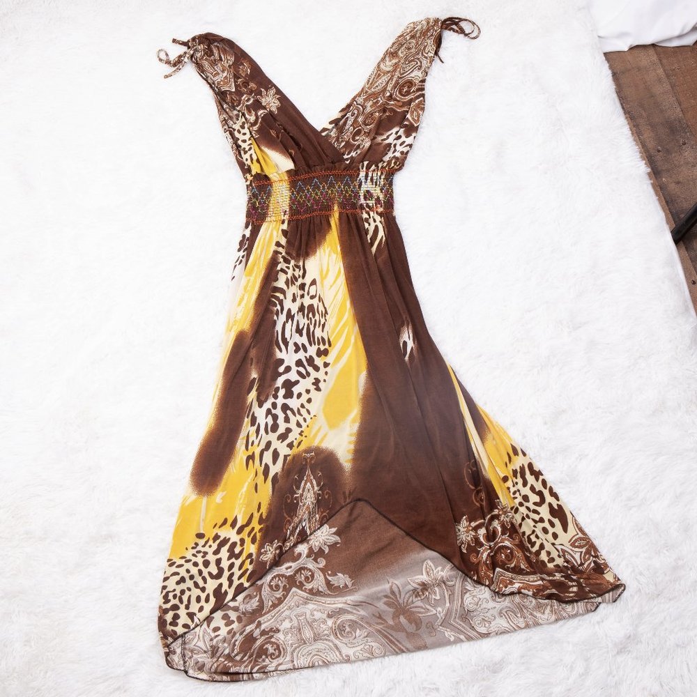 ACE Dress Brown and Yellow